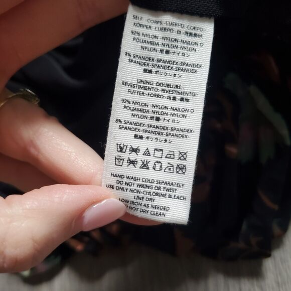 Free People Top Large Black Floral Boho Whimsigoth Dark Cottagecore Fairy Grunge - Picture 6 of 8